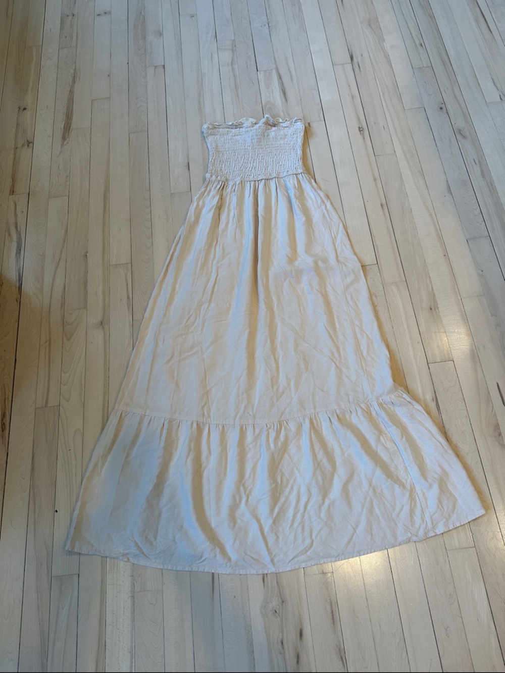 Strapless Cream Maxi Sundress